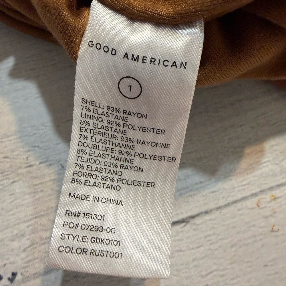 Good American 90s Tank Dress in Rust size 1 small - Picture 12 of 12
